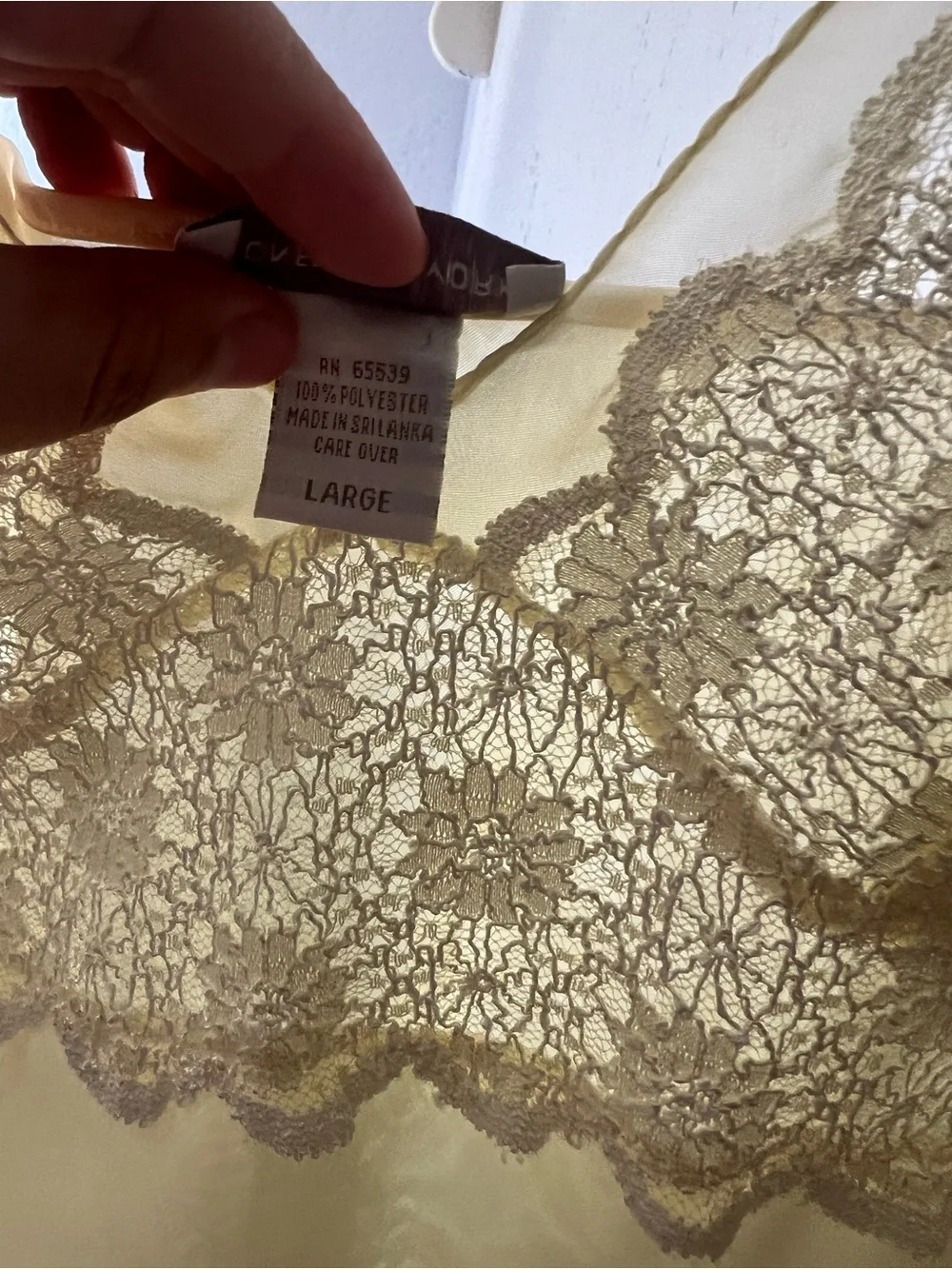 Jones New York Pale Yellow Lace Chemise